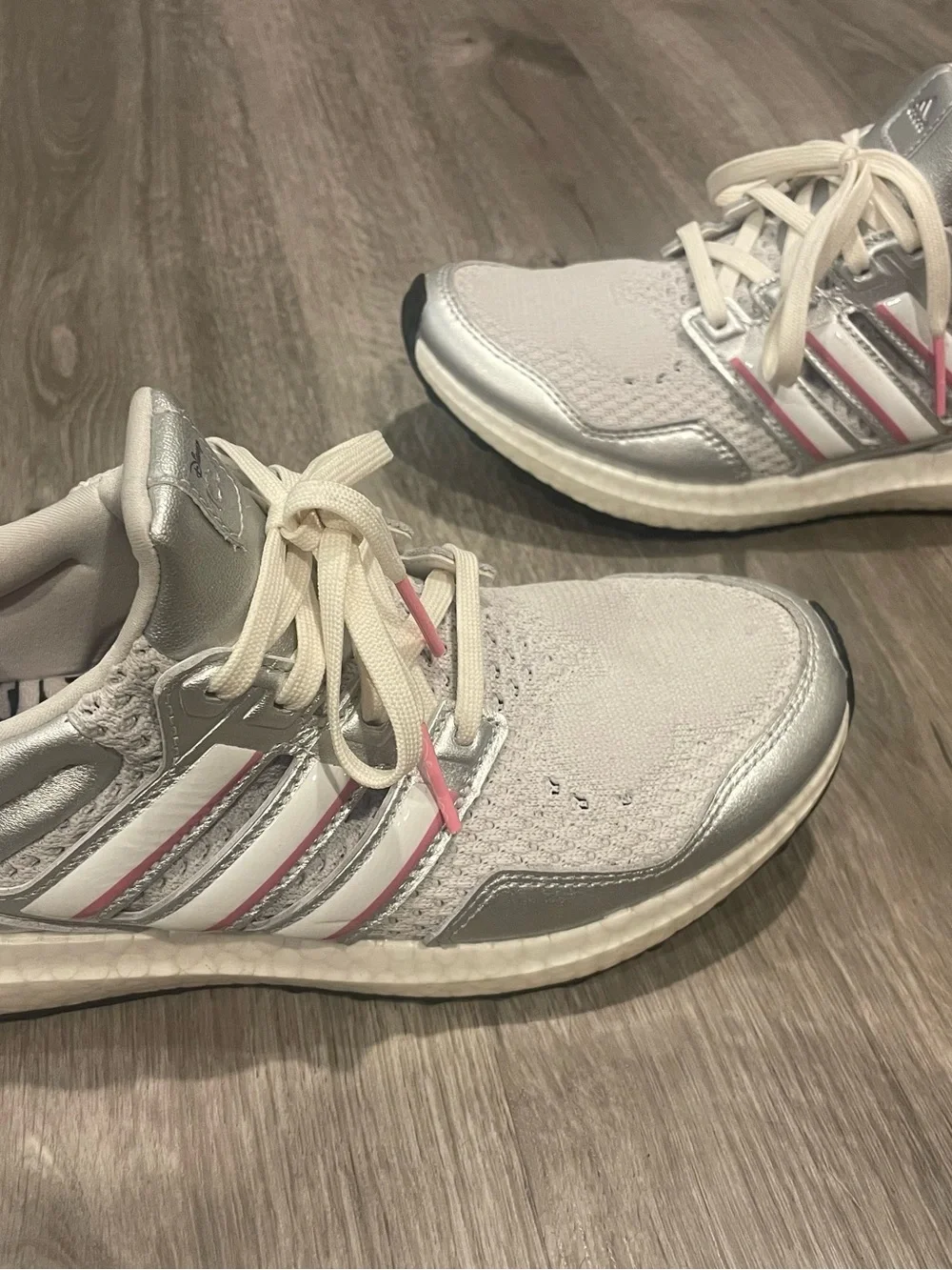 adidas Disney collaboration Silver and Pink Women's Athletic Sneakers